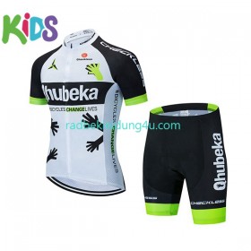 Set Fahrradtrikot + Radhose Kurze 2021 Team Qhubeka Kinder N001